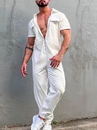 Mens Tracksuits Jumpsuits Overalls Men Bib Suspender Romper Trousers New Men Casual Streetwear Sexy Slim Skinny Overall