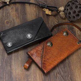 Wallets AETOO Men's Wallet Genuine Leather Clutch Man Walet Male Purse Long Zip Coin Phone Pocket