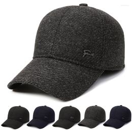 Ball Caps Male Sports Baseball Outdoor Autumn Winter Woolen Hats Ear Protection Casual All-match Warm Adjustable