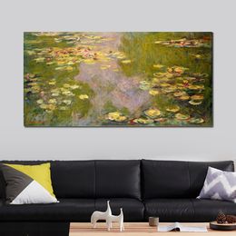 Impressionist Canvas Art Water Lilies 1919 Claude Monet Oil Painting Handmade Landscape Modern Bedroom Decor