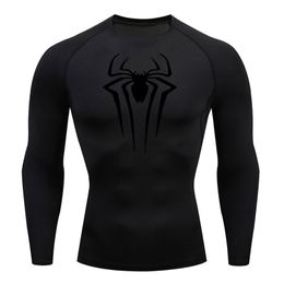 Compression Shirt Men's T-Shirt Long Sleeve Black Top Fitness Sunscreen Second Skin Quick Dry Breathable Casual long T-Shirt 4XL