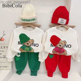 Clothing Sets Baby Girls and Boys' Clothing Spring and Autumn Fashion Children's Set Baby Solid Print Top+Sports Pants Children's Two Piece Set 2-6Y Z230717