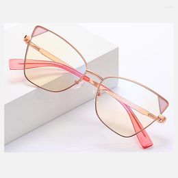 Sunglasses High Quality Vintage Cat Eye Anti-blue Light Metal Glasses Women Frames Optical Computer Spectacles Eyewear Eyeglasses