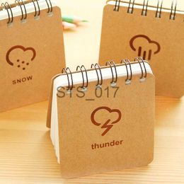 Notepads Notes Mini Pocket Spiral Notebook 70 Sheets Cute Moon Snow Blank Inner Page Diary Planner Notepad Memo Pad School Office Supply x0715
