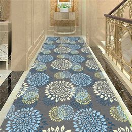 Carpets Nordic Floral Print Corridor Door Mat Bedroom Kitchen Floor Mat Moroccan Style Home Decoration Carpet Living Room R230717