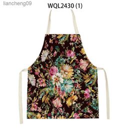 Kitchen Aprons for Women Cotton Linen Bibs Household Cleaning Apron Sleeveless Waterproof Pinafore Chef Cooking Accessories L230620