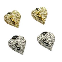 Diamante Metal Earrings Chic Charm Gold Earrings Women Simple Vintage Eardrops Party Headdress Jewelry With Box Package