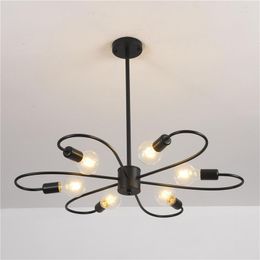 Chandeliers Modern Iron Ceiling Chandelier For Indoor Lighting LED E27 Lamp Living Bedroom Decoration Creative Home Hanging