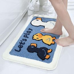 Carpets Cartoon Entrance Doormat Flocking Bathroom Floor Mat Carpet Cute Duck Absorbent Non-Slip Rug Children Room Bedside