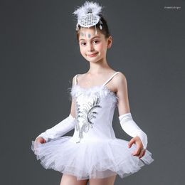 Stage Wear Children Ballerina Dance Costume With Gloves And Headdress Lovely Ballet Dress For Kids Girls Tutu