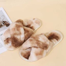 Slippers women 2021 NEW Autumn and winter Casual Fuzzy Slippers Female flip flops Fluffy Slipper Ladies Soft Plush House Slippers L230717