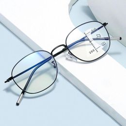 Sunglasses Multifocal Anti-Blue Light Reading Glasses Blue Ray Blocking Round Eyeglasses Comfortable Hyperopia For Men Women Office