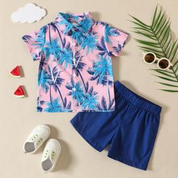 Clothing Sets Toddler Boys Short Sleeve Floral Prints T Shirt Tops Shorts Child Kids Gentleman Outfits