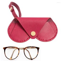 Storage Bags Retro PU Leather Handmade Glasses Bag Sunglasses Case Portable Myopia Frame Protector Simple Hanging Neck Wrist Box