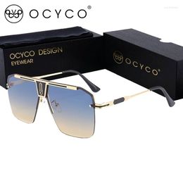 Sunglasses OCYCO Fashion Metal Punk Splicing Gradient Men Sun Glasses Women Sunglass Oculos Feminino Lentes Gafas De Sol UV400