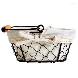 Storage Baskets Iron Art Wire Sundries Basket Desktop Grocery Organiser Small Fruit Bowl Portable Mini Promotion