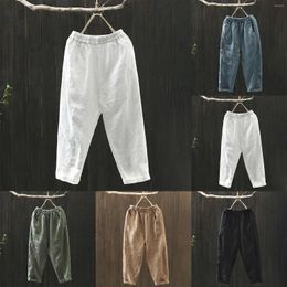 Active Shorts Linen Capri Pants For Women High Waisted Wide Leg Yoga Capris Crop Sweatpants With Pockets Womens Casual