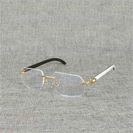 Sunglasses 2023 Designer Natural Wood Square Clear Buffalo Horn Oversize Rimless Eyeglasses Frame for Men Reading Optical Oval Oculos GlassesKajia New