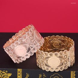 Bangle Algerian Bridal Wedding Dress Luxury Accessories Retro Style Hollow Design Bracelet Arab Women's Fashion Alloy