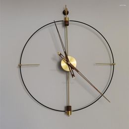 Wall Clocks Modern Wrought Iron Clock For Living Room Furniture Hanging Minimalist Household Personality Creative