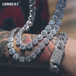 Strands Men Women Bling 13mm Square Cuban Link Chain Necklace Iced Out Micro Pave Crystal Tennis Choker Necklaces Fashion Jewellery 230613