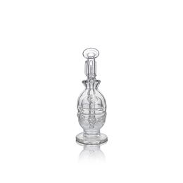 Waxmaid 5.27inch Pisces Mini clear hookah glass bong water pipe Dab Rigs Bubbler 14mm Bowl Vertical percolator 3 round holes US warehouse retail order free shipping