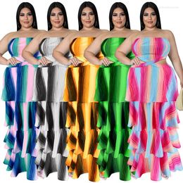 Ethnic Clothing African Plus Size Dresses For Women Summer Sexy Sleeveless Polyester Yellow Black Green Red Long Dress Maxi XL-5XL