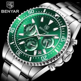 Wristwatches Benyar Perpetual Submarine For Mens Watch Chronograph Sports Quartz Wristwatch Luminous Waterproof Montre Homme Reloj Hombre