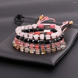 Strand JARAVVI Cute Design 4mm Cube Shape Natural Stone Beads Macrame Bracelet Women Jewelry Gift