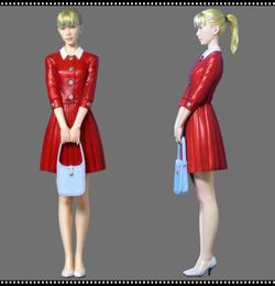 Anime Manga 1/12 Unpainted Resin Model Kits Girl In Red Dress GK Resin Model Anime Figure Garage Kit 3D Printing 190 L230717