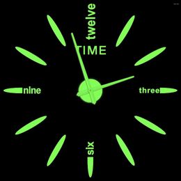 Wall Clocks Numbers Luminous Clock Interior Home Decor For Living Room Modern Design Large DIY Stickers Watch Glow In Dark