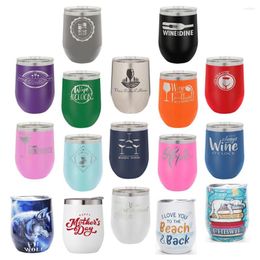 Water Bottles 12 OZ Wine Coffee Mug Stainless Steel Vacuum Insulated Tumbler Leak Proof Thermo Beer Cup Thermal Bottle Wedding Gift Girl