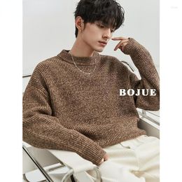 Men's Sweaters High Quality Solid Color Sweater Men Pullover Knit Jumpers Loose Oversized Knitting Pullovers Streetwear 2023 Male Clothing