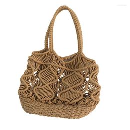 Storage Bags Vacation Beach Bag Women With Hollow Design Large Capacity Weaving Ladies Straw For Dating Shopping Summer