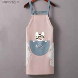 Creative Waterproof and Stain-Free Hand Wipe Lovers Apron Home Kitchen Pvch Strap Cartoon Sleeveless Design Daily Necessities