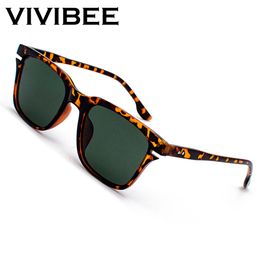 VIVIBEE Leopard Marrow Polarised Sunglasses Men Retro Small Square Women Sun Glaases 2023 UV400 High Quality Driving Shades