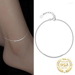 Anklets Korean Ins Geometric Small Cube Female Simple Niche Luxury Anklet Bracelet For Women Sterling Silver 925 Summer Trendy Jewellery