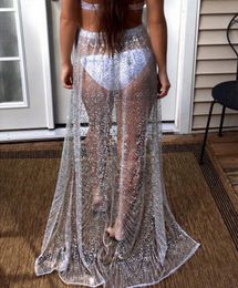 Skirts High Waist Long Skirt Open Split Side Women Clothing Skirt Fashion Casual Loose Sequins beach party Maxi Skirt clothes 230717