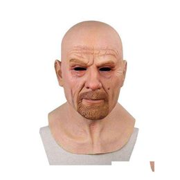 Party Masks Cosplay Old Man Face Mask Halloween 3D Latex Head Adt Masque Suitable For Parties Bars Dance Halls Activities G220412 302g