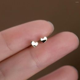 Stud Earrings LAVIFAM 925 Sterling Silver Trend Small Smooth Heart Love Mini Piercing Ear Jewellery For Women