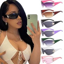 Sunglasses Punk One Piece Goggle Y2k Sun Glasses Shades Eyewear UV400 Five Star Sports