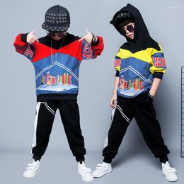 Clothing Sets Spring And Autumn Boys Pure Cotton Casual Suit Fashion Letter Printing Hooded Pullover Trousers Youth Loose Sports