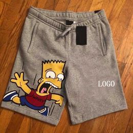 Summer Designer Mens Shorts Drawstring Pants Cartoon Printed Sweatpants Trend New Cotton Capris Casual Plus Size Clot 582