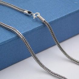 Chains 21.6"L Pure 925 Sterling Silver Necklace 2.5mm Wheat Link Chain
