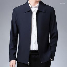 Men's Jackets Mens Business Spring Solid Jacket Male Slim Fit Outerwear Men Zip Up Thin Korean Style Clothing