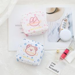 Storage Bags Cute Bear Sanitary Pads Pouch Tampon Napkin Bag Coin Purse Travel Makeup Lipstick Lovely Data Cables Organiser