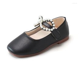 Flat Shoes Girls Mary Jane Children Leather Black Pink Shoe Casual Buckle Princess Student SandQ 2023