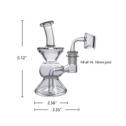 5.12inch Gourd Mini clear Glass Bongs water pipe 4 slots Hookahs Double hourglass shape design Beaker Features a 14mm banger US warehouse retail order free shipping