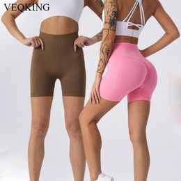 Active Shorts VEQKING High Waist Women Yoga Push Up Sports Tights Running Cycling Sport Fitness Workout