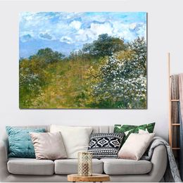 High Quality Claude Monet Oil Painting Reproduction Springtime Handmade Canvas Art Landscape Home Decor for Bedroom